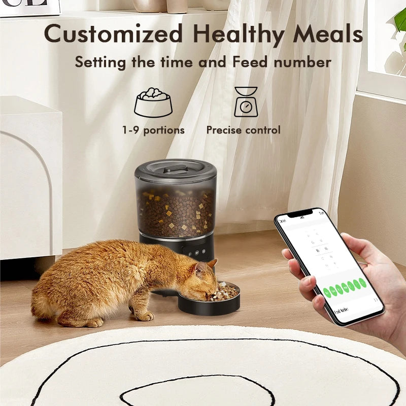 4L Automatic smart pet feeder for cats dogs with stainless steel bowl
