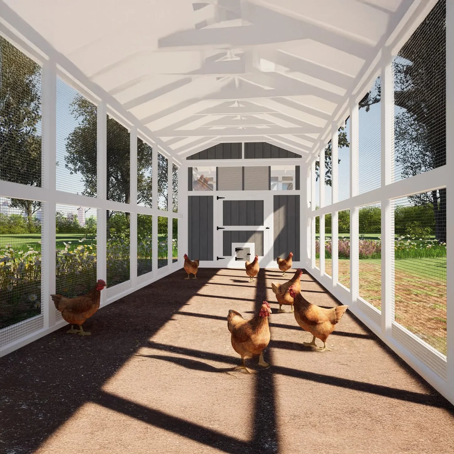 8x32 Large Chicken Coop Plans with 24ft Run ā DIY Hen House for 24 Chickens ( Printed plans )