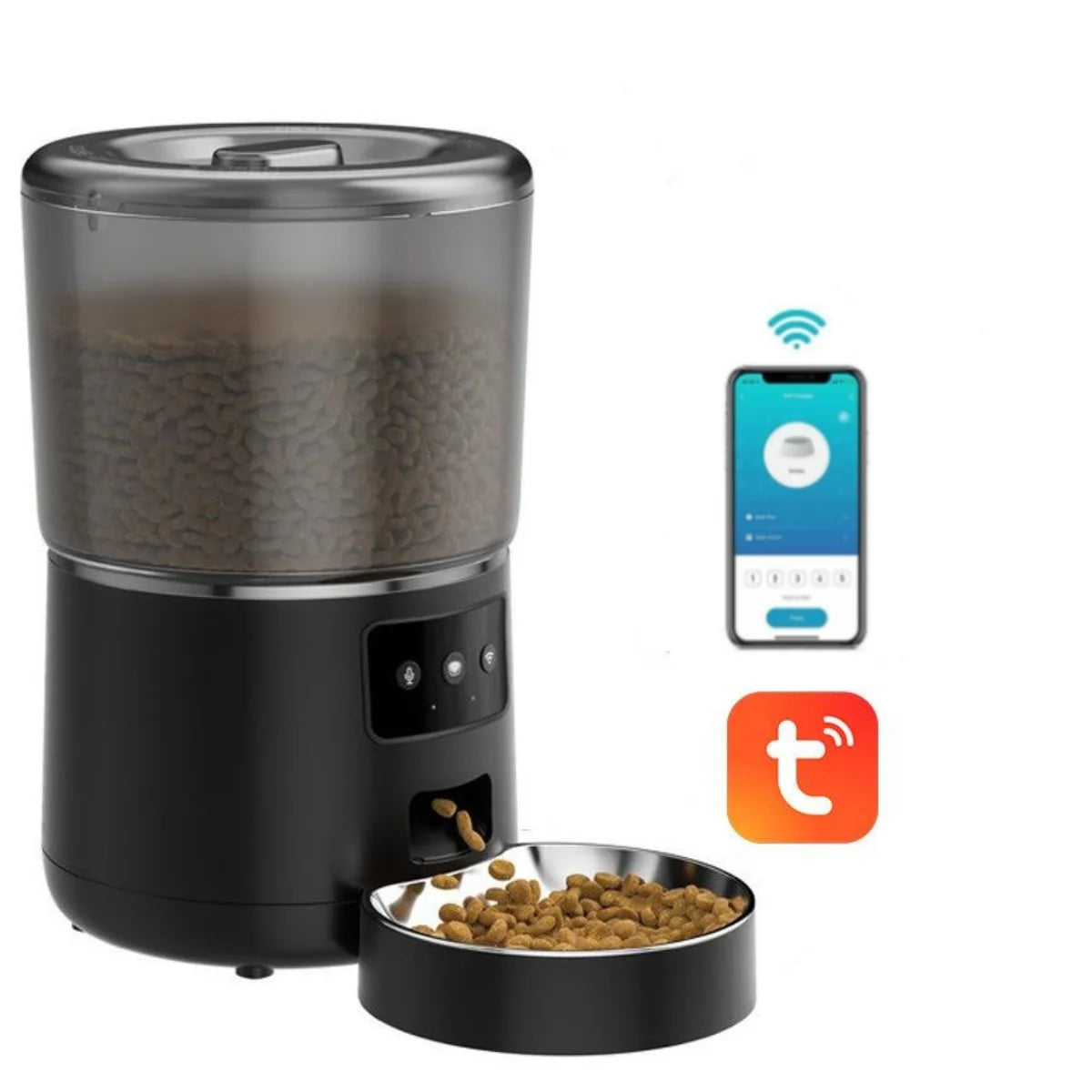 4L Automatic smart pet feeder for cats dogs with stainless steel bowl