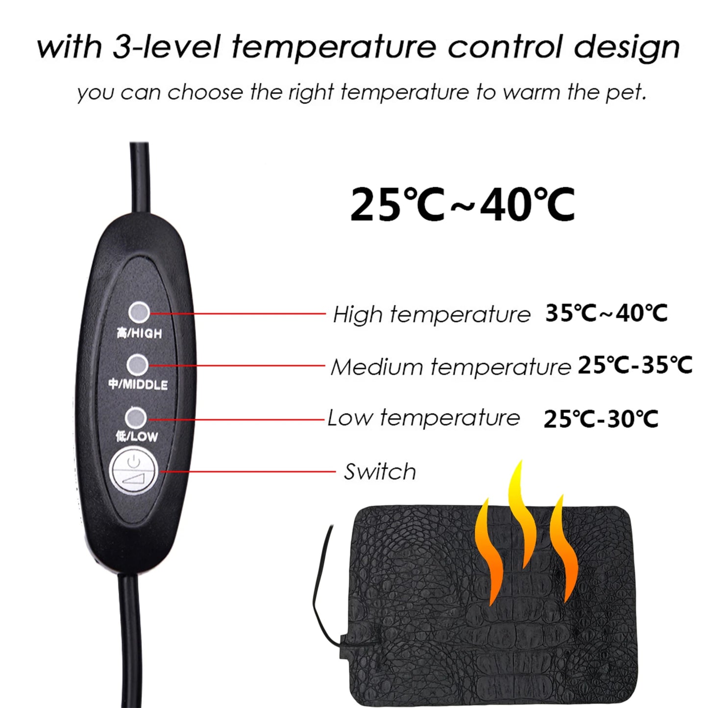 Reptiles Heat Mat Pet Warming Waterproof Pads Adjustable Temperature Controller For Turtles Reptiles