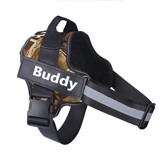 Dog Harness Reflective Adjustable Pet Harness ID Custom Patch
