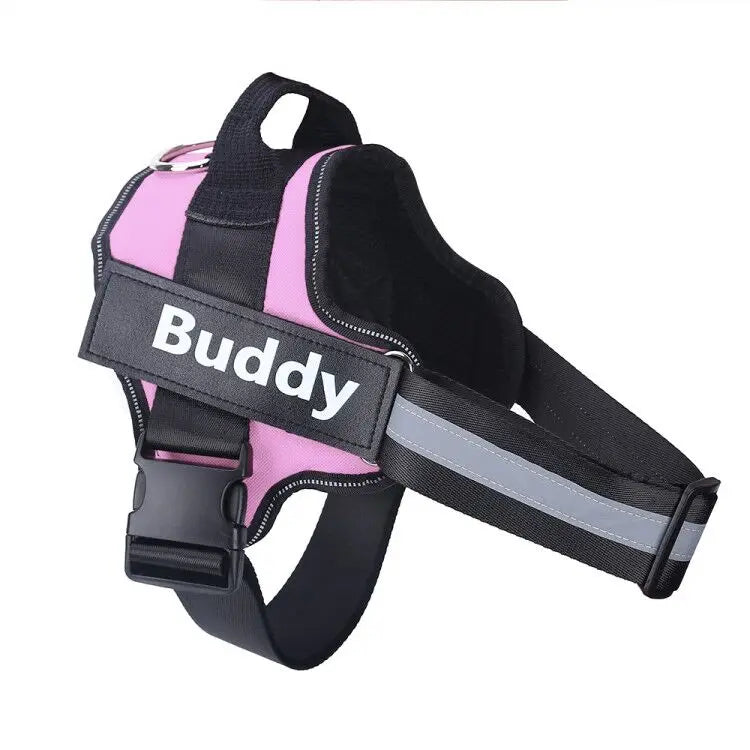 Dog Harness Reflective Adjustable Pet Harness ID Custom Patch