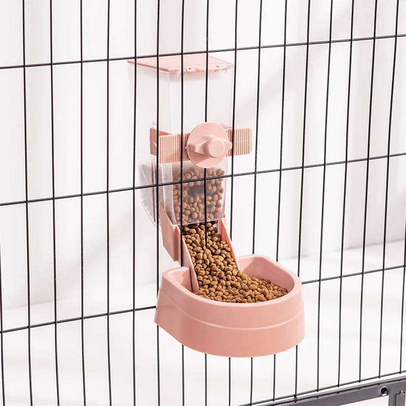 Automatic Cage Hanging Bowl Water Bottle Dispenser Pet Feeding