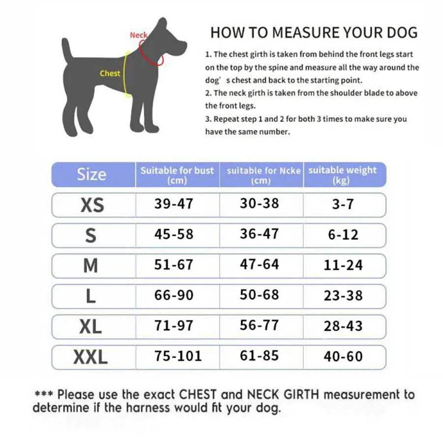 Dog Harness Reflective Adjustable Pet Harness ID Custom Patch