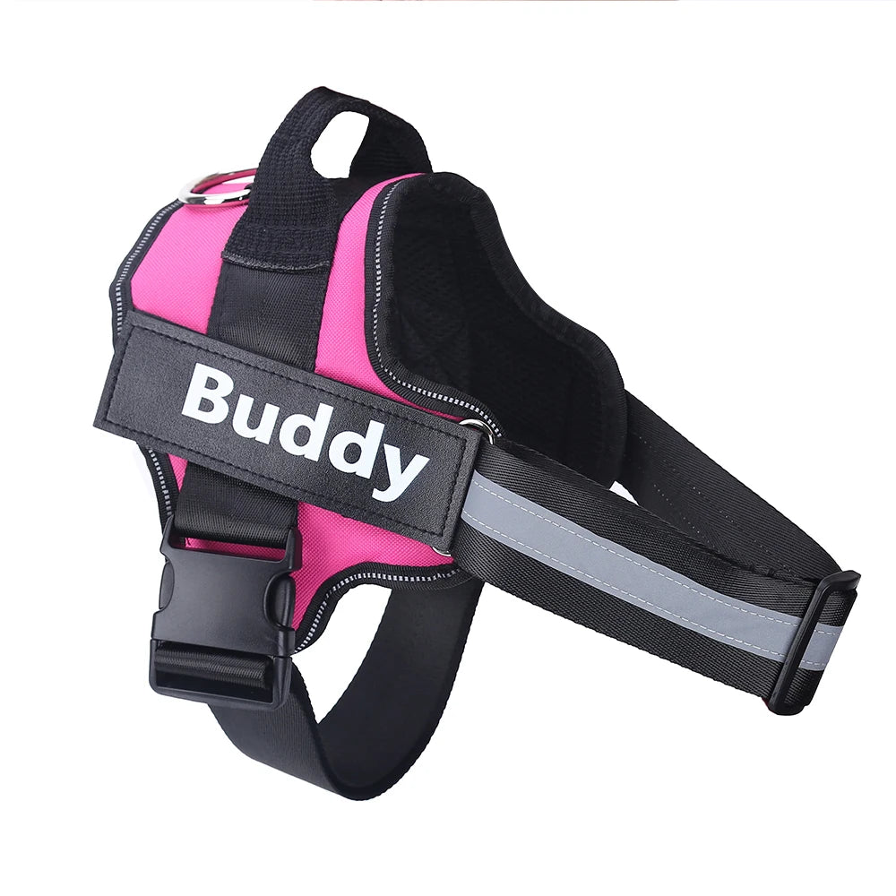 Dog Harness Reflective Adjustable Pet Harness ID Custom Patch