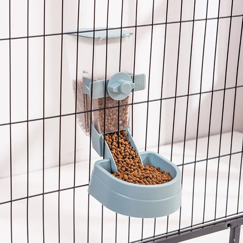 Automatic Cage Hanging Bowl Water Bottle Dispenser Pet Feeding