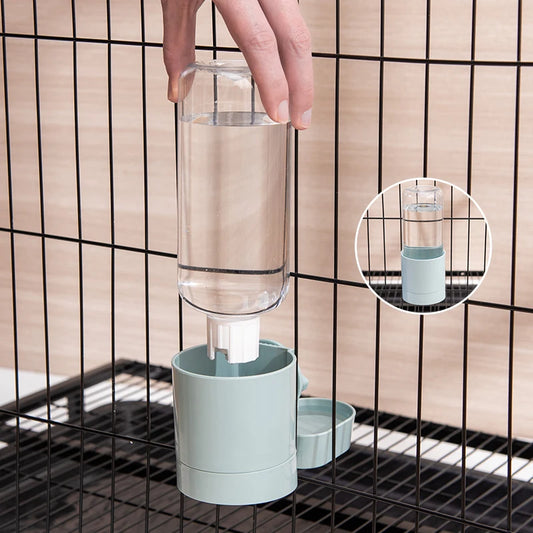 Automatic Cage Hanging Bowl Water Bottle Dispenser Pet Feeding