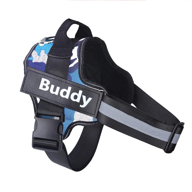 Dog Harness Reflective Adjustable Pet Harness ID Custom Patch