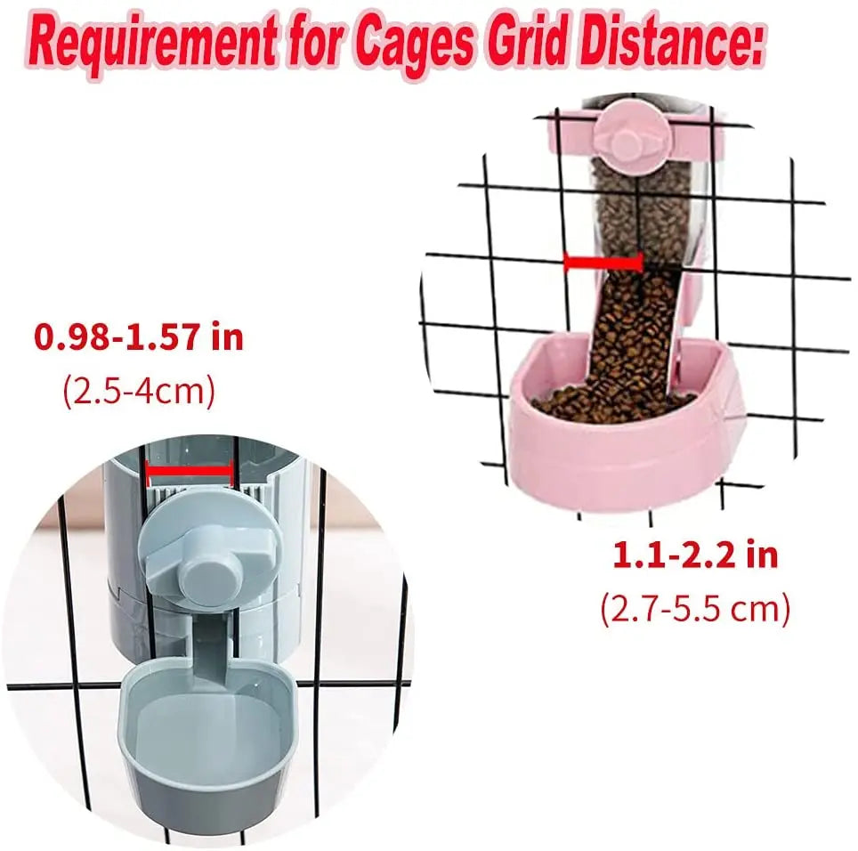 Automatic Cage Hanging Bowl Water Bottle Dispenser Pet Feeding