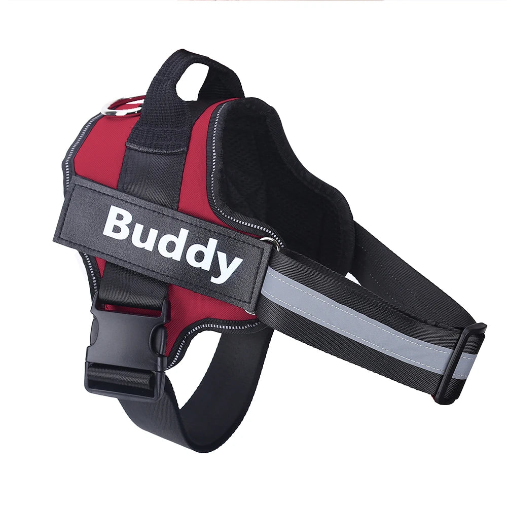 Dog Harness Reflective Adjustable Pet Harness ID Custom Patch