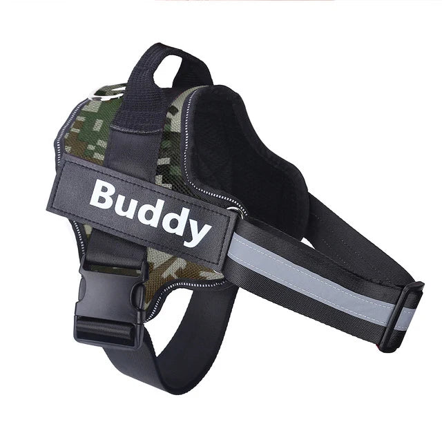 Dog Harness Reflective Adjustable Pet Harness ID Custom Patch