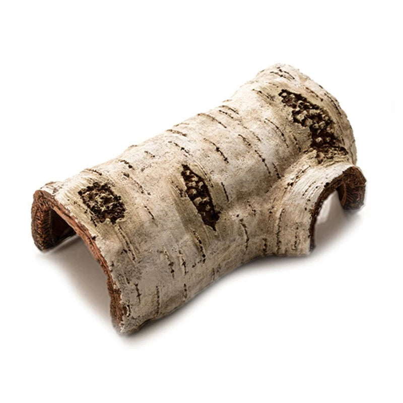 Reptile Cave Small Animal Hideaway Artificial Birch Resin