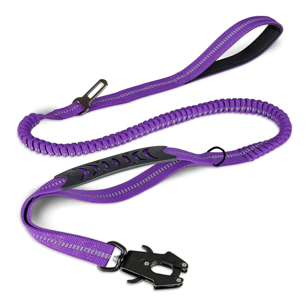 Shock Absorbing Pet Leashes with Car Seatbelt for Large Dogs