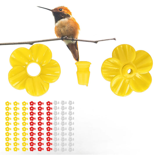 30 Sets Hummingbird Feeder Flowers Plastic Multicolor
