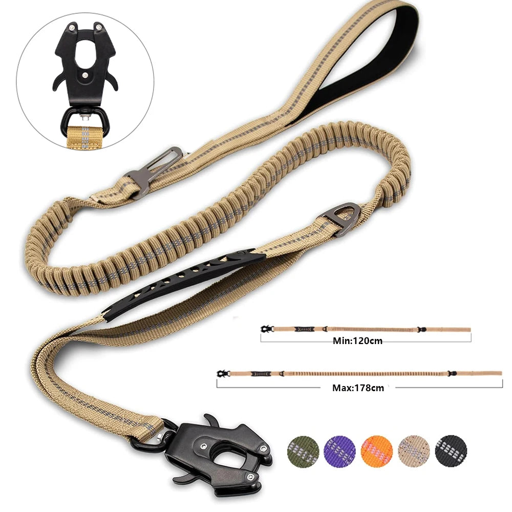 Shock Absorbing Pet Leashes with Car Seatbelt for Large Dogs