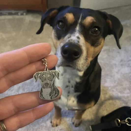 Personalized Pet Photo Necklace Pendant Custom Dog Cat Keychain Memory Jewelry Pendants