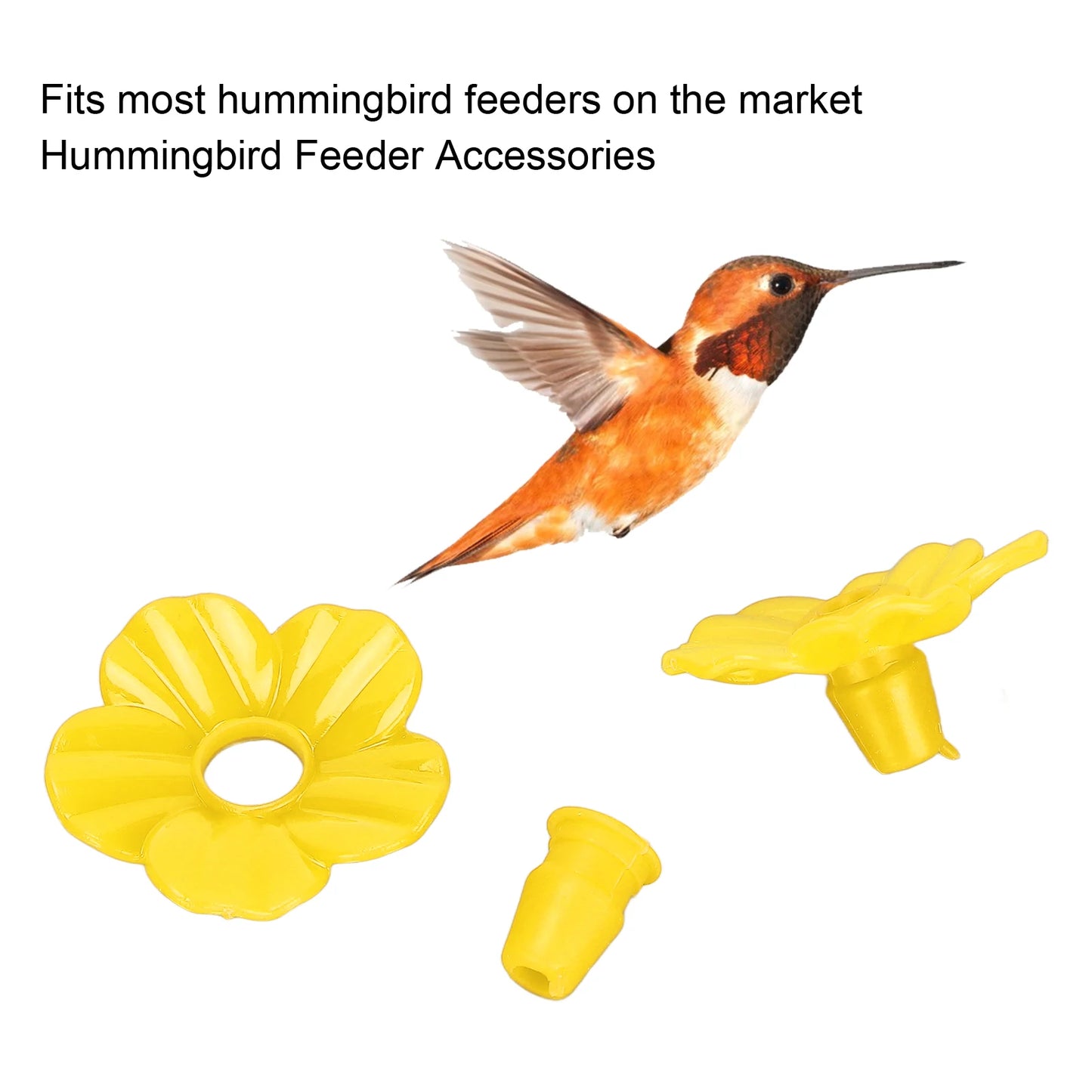 30 Sets Hummingbird Feeder Flowers Plastic Multicolor