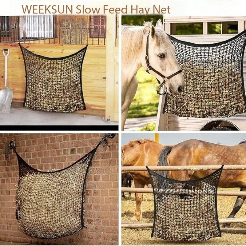 Hay Net Slow Feed Hay Bag Large Capacity Hanging Hay Feeder