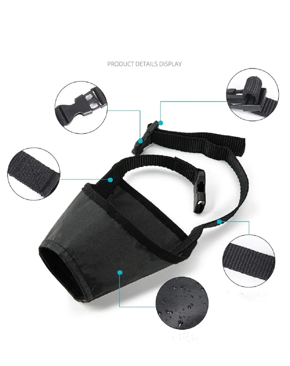 Muzzles for Small Medium Large Dogs Soft Nylon with Safety Buckle Stop Biting Barking