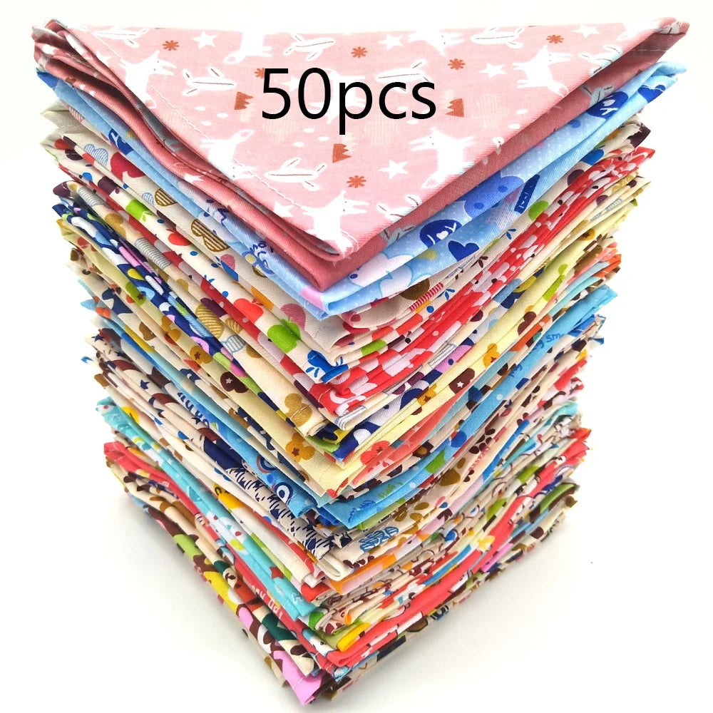 S/M/L/XL Bulk Dog Bandana 50 colors Cotton Scarf Small Dog Cat Bibs