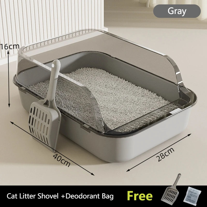 Cats Sandbox Large Capacity Open Cat Litter Box Anti-Splash