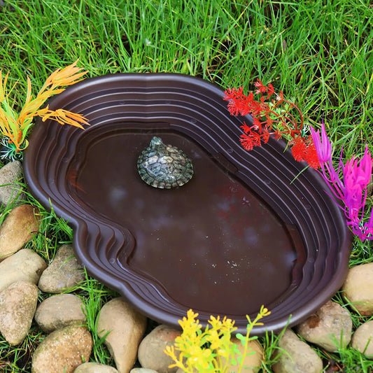 Reptile Bathing Dish Tortoise Feeder Amphibians Reptile Water Food Bowl
