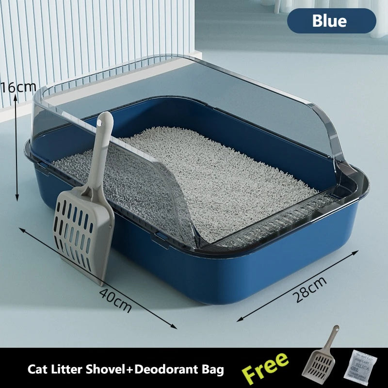 Cats Sandbox Large Capacity Open Cat Litter Box Anti-Splash