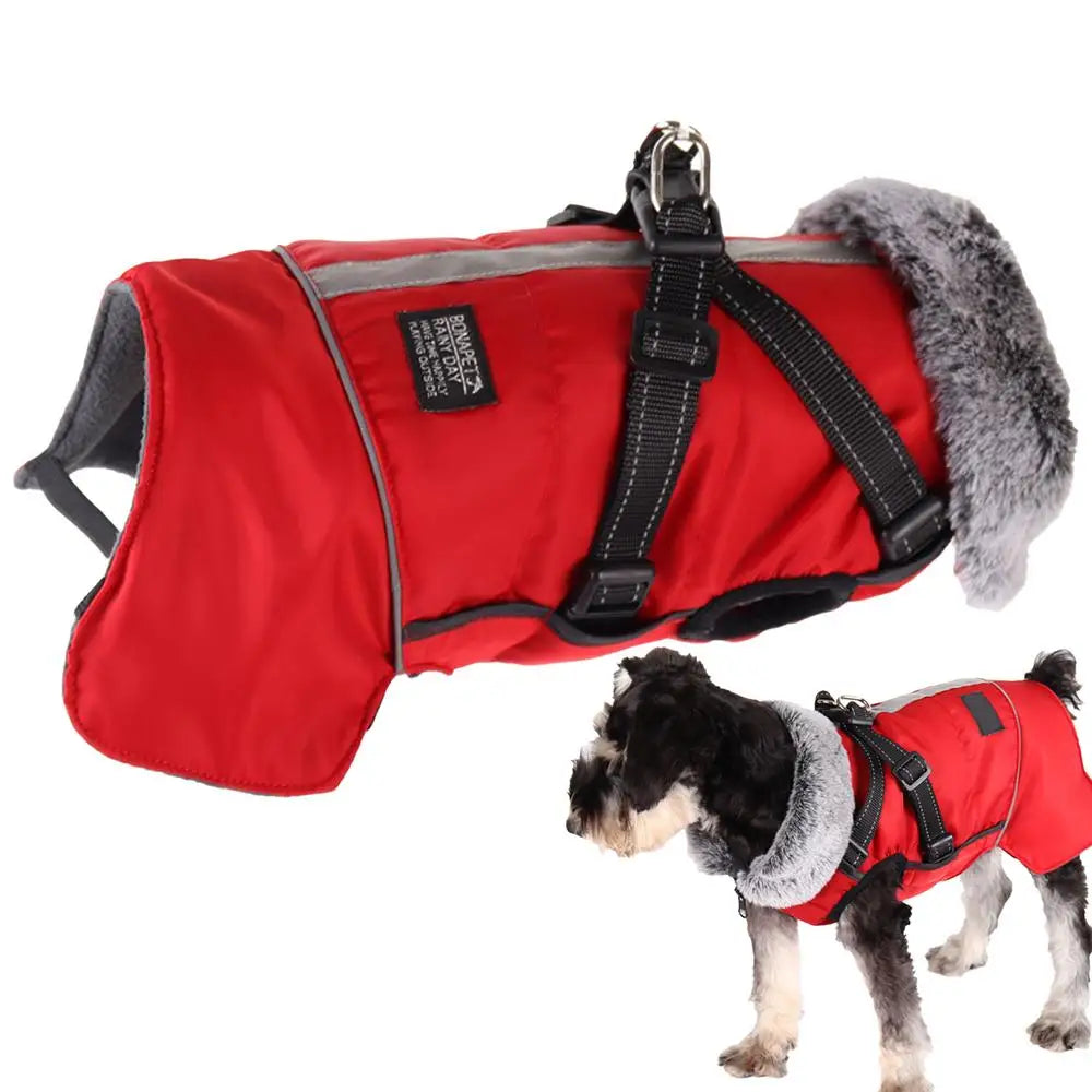 Dog Cold Weather Coats Fleece Adjustable Pet Apparel Costume