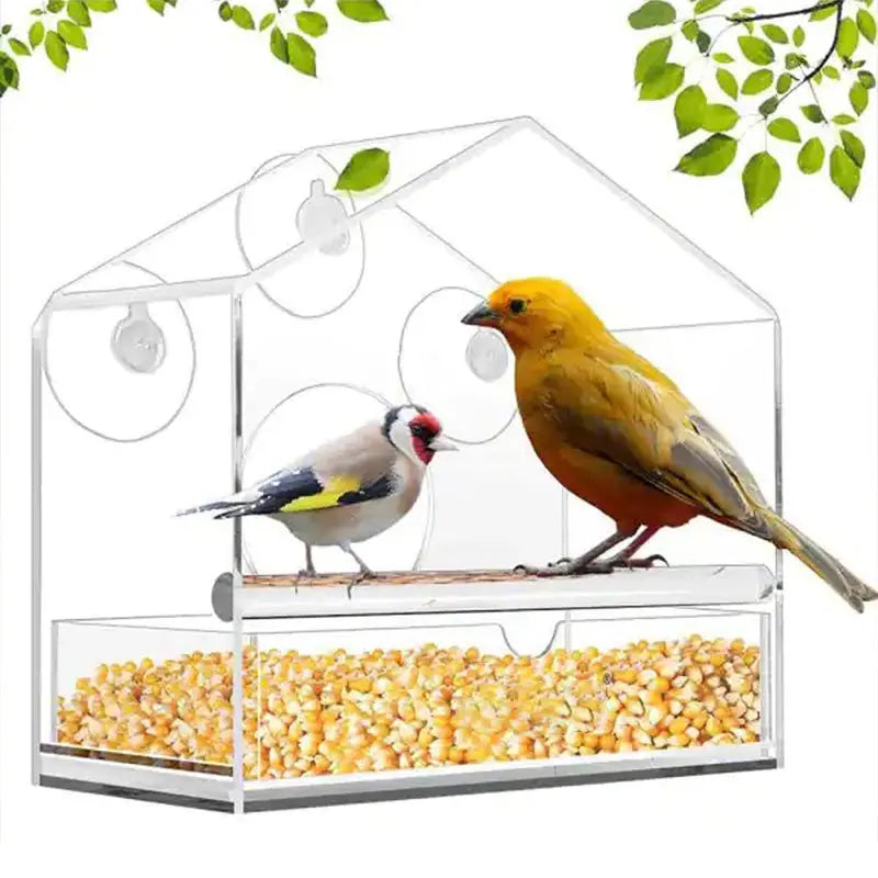 Window Bird Feeder with Strong Suction Cups for Watching Wild Birds