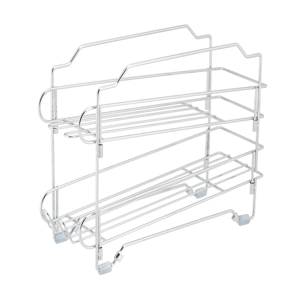 10 Can Pet Food Dispenser Stackable Collapsible Steel with Angled Shelves Anti-Slip Feet