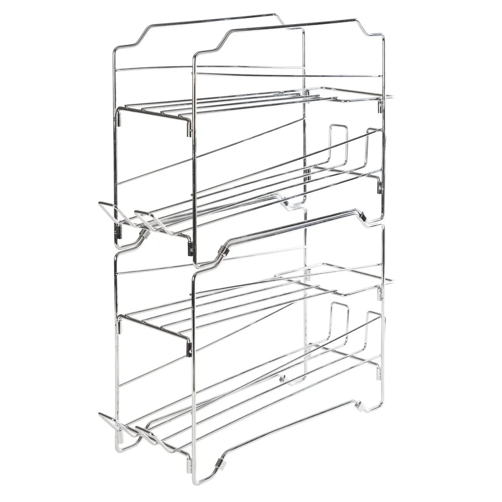 10 Can Pet Food Dispenser Stackable Collapsible Steel with Angled Shelves Anti-Slip Feet