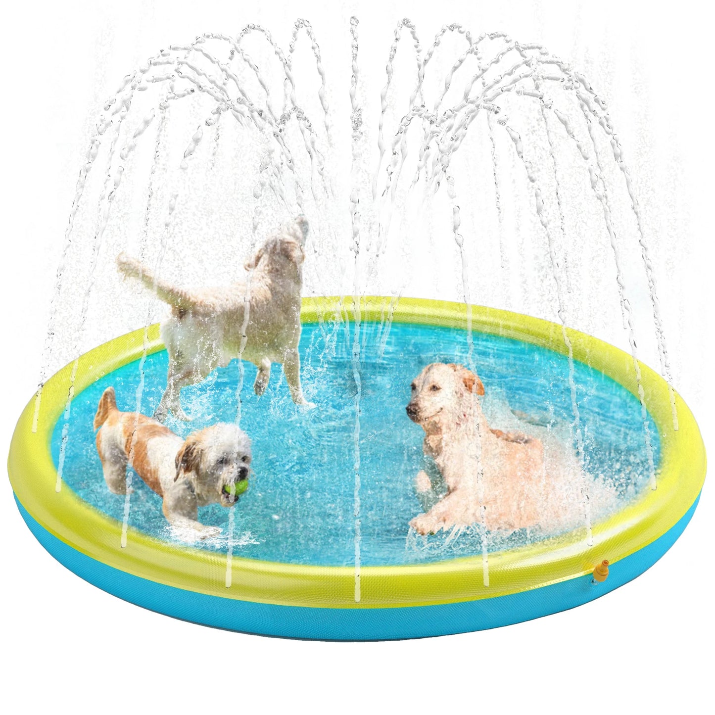 Splash Pad for Pets, Non-Slip Splash Pad Outdoor Water Toys, Sprinkler Pool for Dogs Outdoor Play