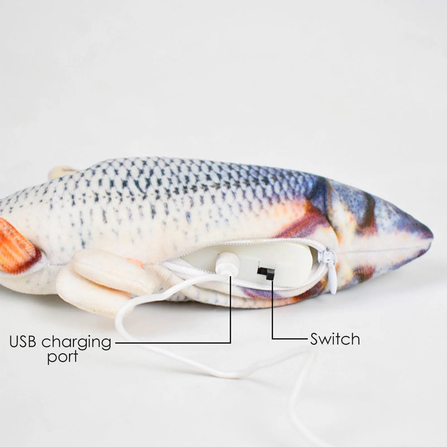 Pet Toys Fish USB Charger Interactive Electric Floppy Fish Realistic Chew Toy