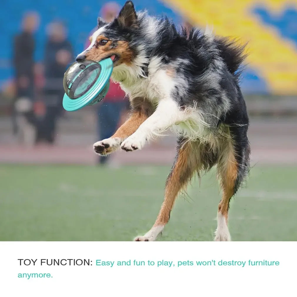 Flying Saucer Pet Game Toy Chew Slow Food Feeder Ball