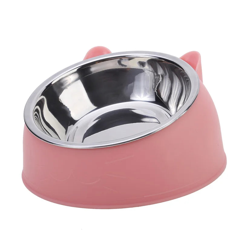 100ML Cat Dog Bowl 15 Degrees Raised Non Slip Tilt Safeguard