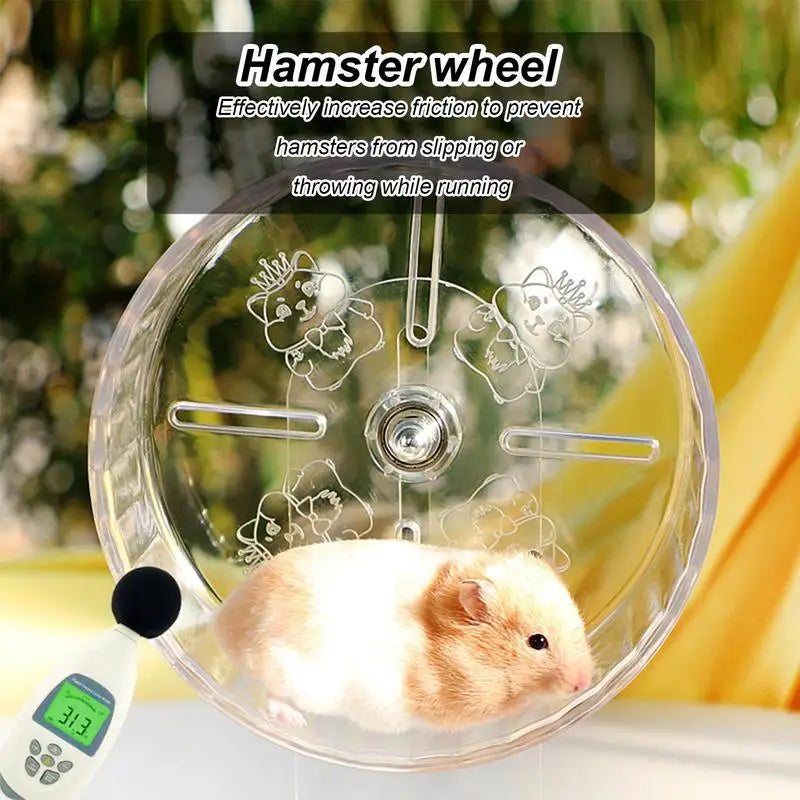 Hamster Wheel Silent Transparent Exercise Wheel Height Adjustable