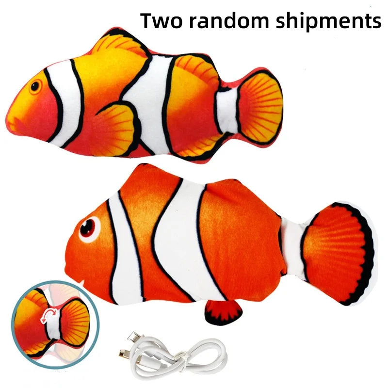 Pet Toys Fish USB Charger Interactive Electric Floppy Fish Realistic Chew Toy