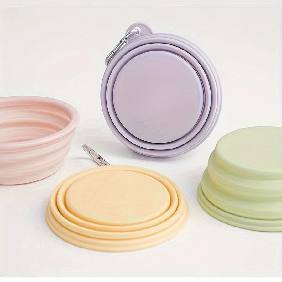 11.83oz Pet Folding Silicone Bowl Travel Portable Pet Feeding Water