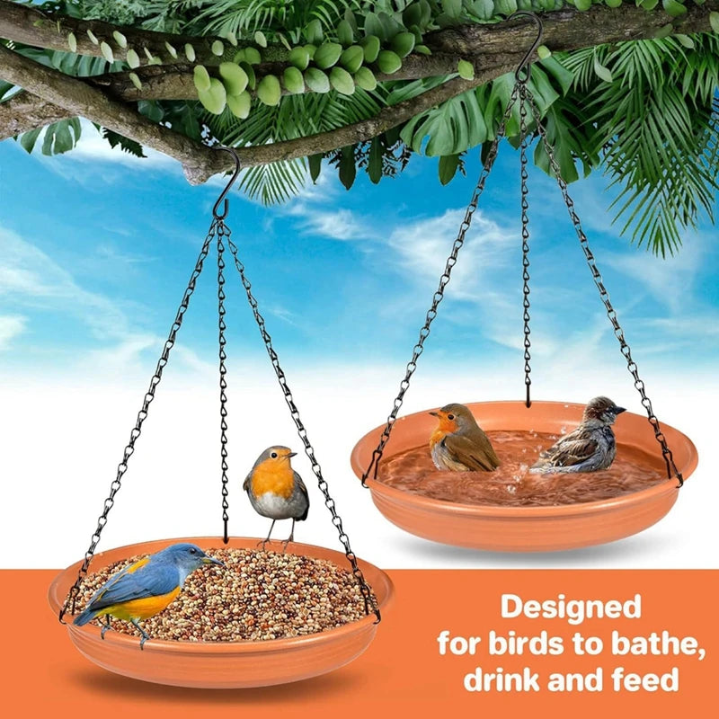 Hanging Bird Feeding Dish Water Bowl Bird Bath for Outdoor