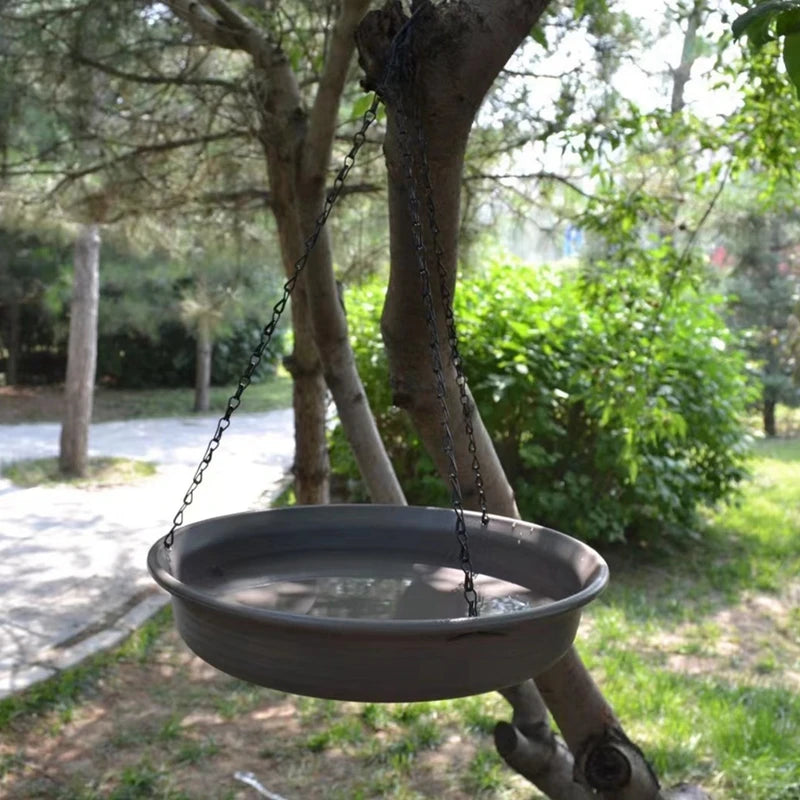 Hanging Bird Feeding Dish Water Bowl Bird Bath for Outdoor