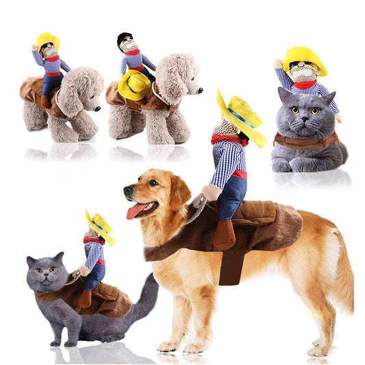 Halloween Pet Clothes Funny Cowboy Dressing Up Costumes for Small Pets