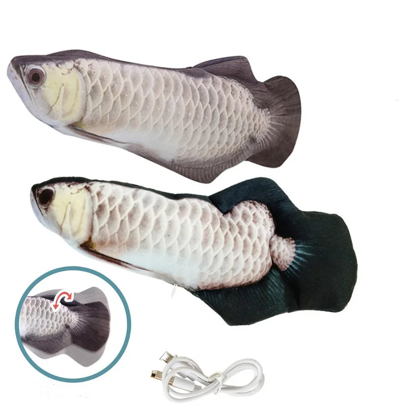 Pet Toys Fish USB Charger Interactive Electric Floppy Fish Realistic Chew Toy