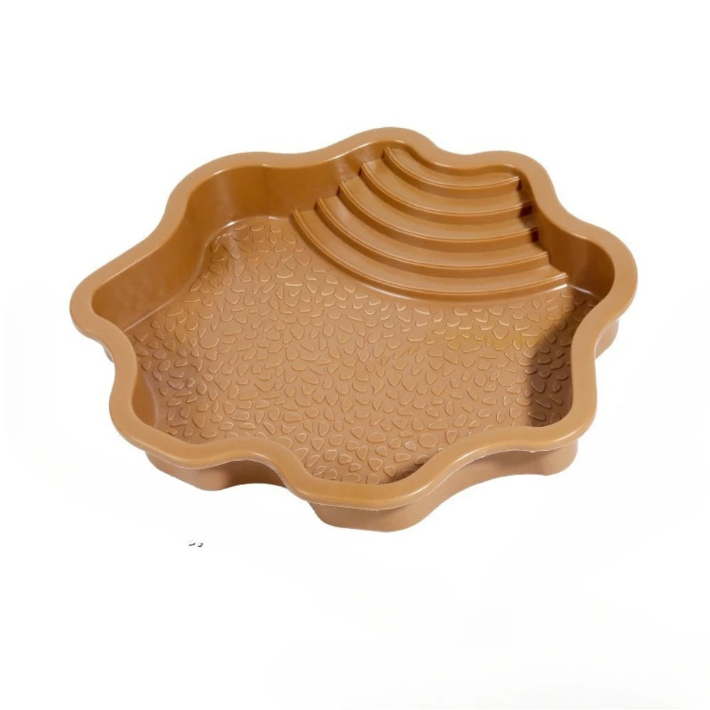 Reptile Bathing Pool Water Bowl with Slip Proof Steps 35x28.50cm Resting and Soaking