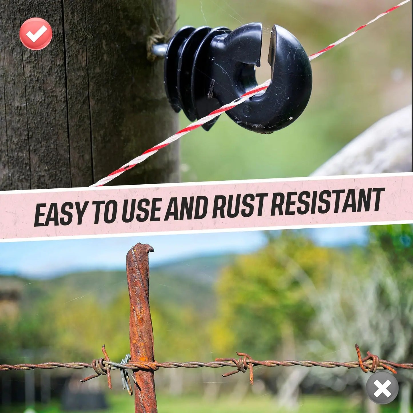 200/500M Roll Electric Fence Rope Poly wire with Steel Poly Rope Fencing Low Resistance Wire