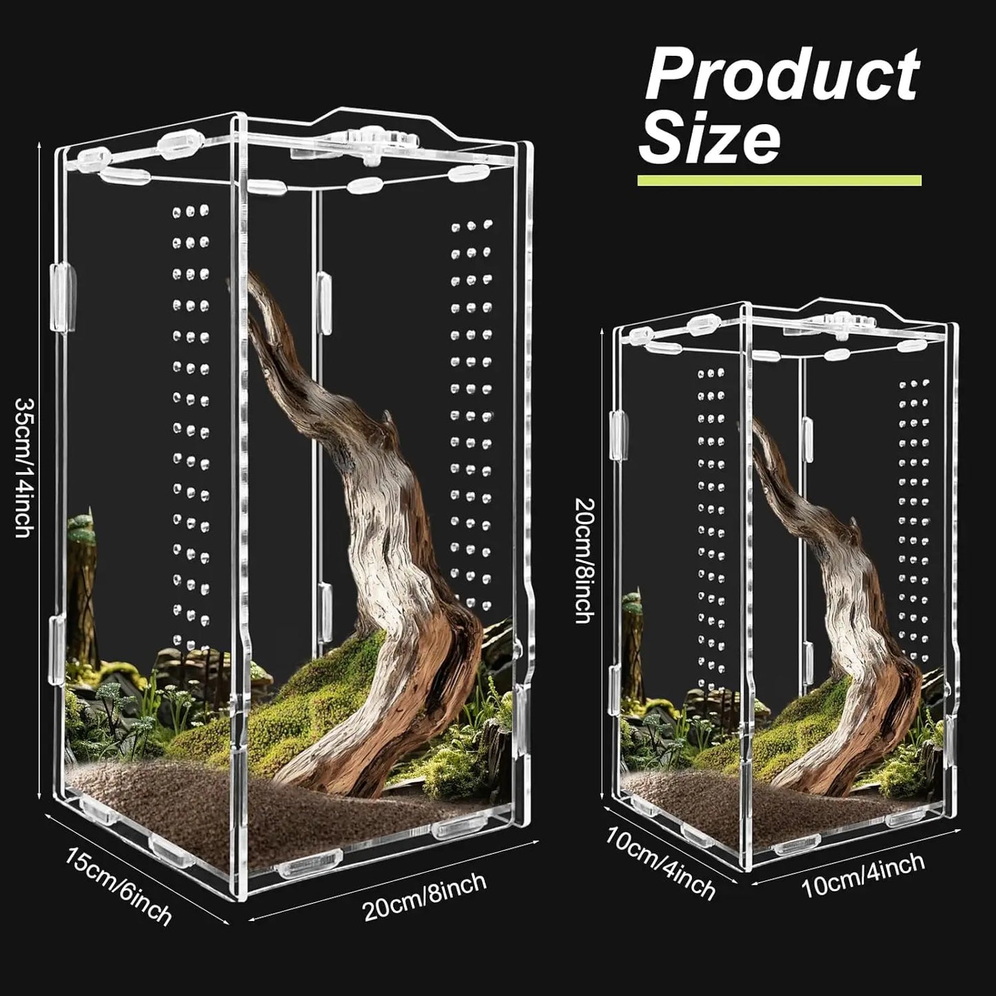 Acrylic Reptile Terrarium Habitat Breeding Box Reptiles Cage