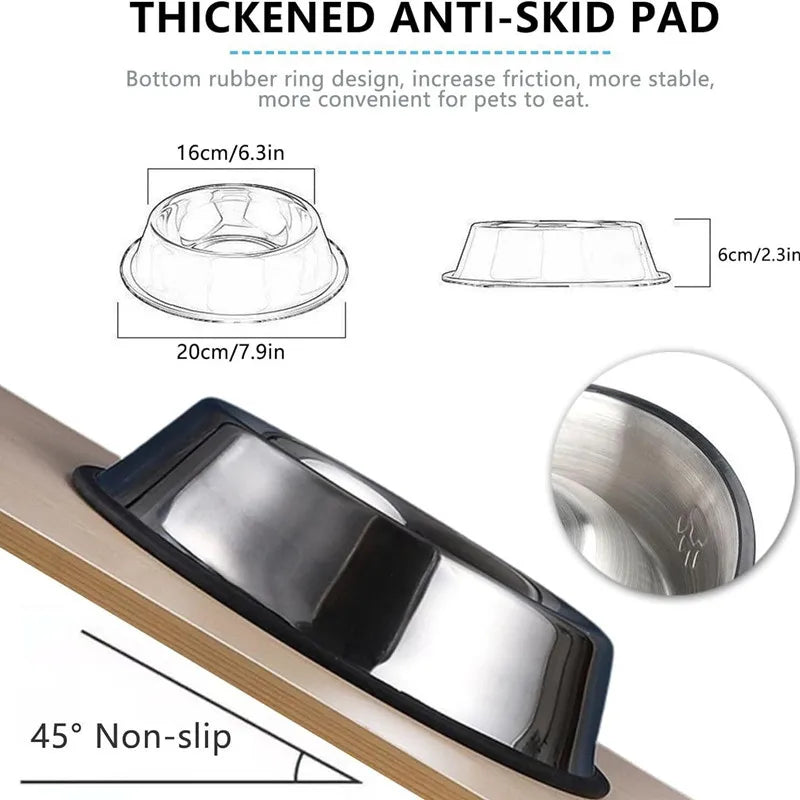 Stainless Steel Pet Bowl Multi-Specification Anti-fall Food Bowl