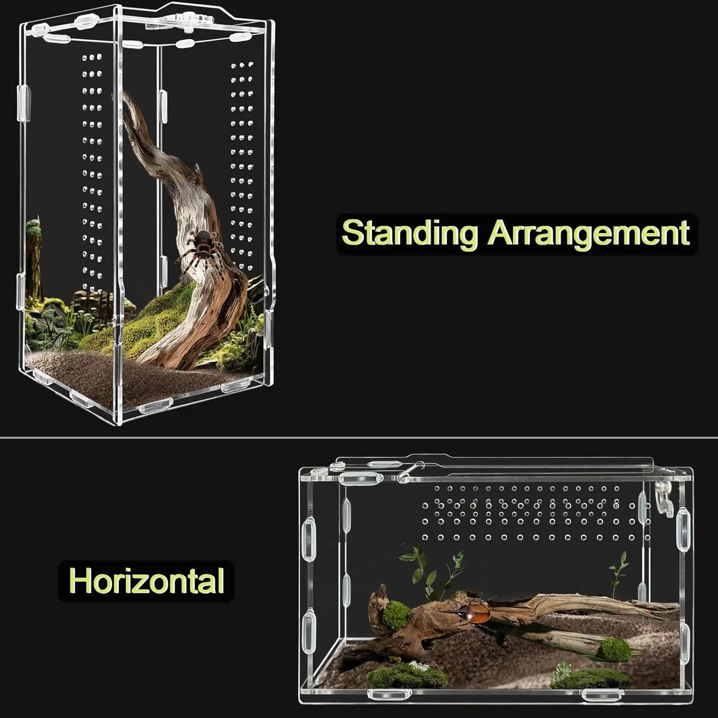Acrylic Reptile Terrarium Habitat Breeding Box Reptiles Cage