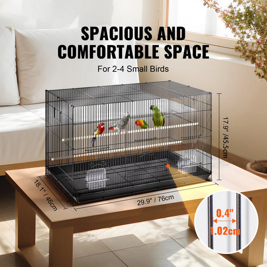 30inch Pet Bird Cage Metal with Rolling Stand Tray