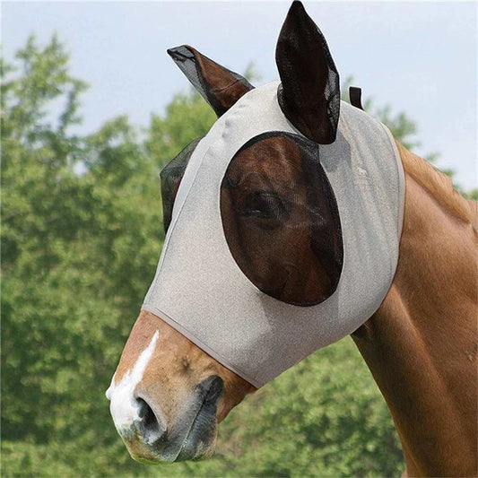 Anti Fly Stretchy Knitted Mesh Mask Ear Protection Meshed Horse Ear Cover Ear Masks Protector Horse Riding Equestrian Equipment