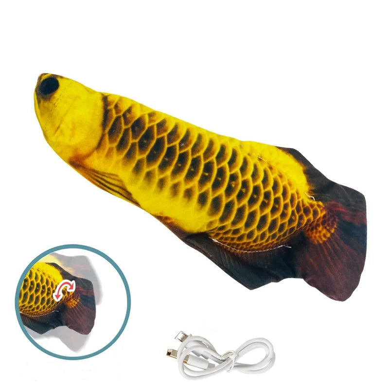 Pet Toys Fish USB Charger Interactive Electric Floppy Fish Realistic Chew Toy